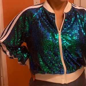 Sequined Zip Up Jacket